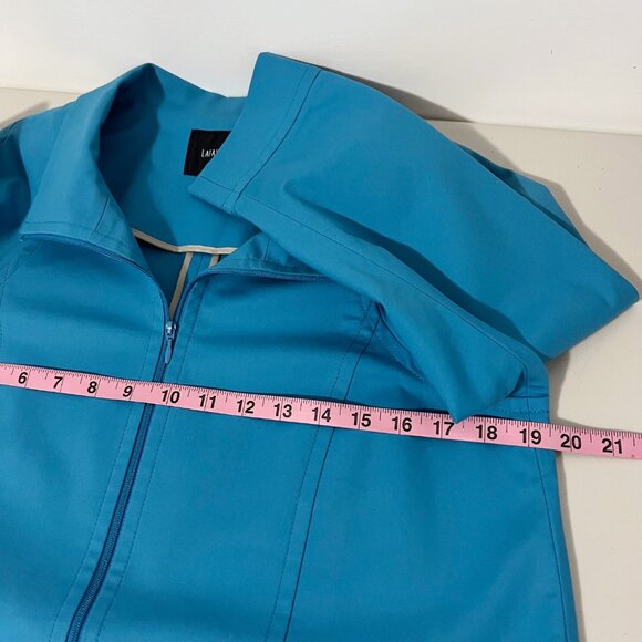 Lafayette 148 New York Blue Zip Front Casual Jacket Size Small - Picture 6 of 8